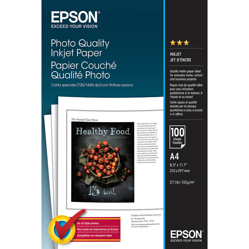 EPSON A4 Photo Quality Inkjet  Paper 102 g/m² 100 sheets