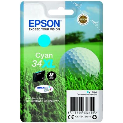 EPSON Ink C13T34724010 34XL Cyan Golf Ball