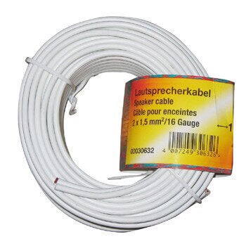 HAMA Högtalarkabel 2x1.5mm2 25p Bulk Vit 10m