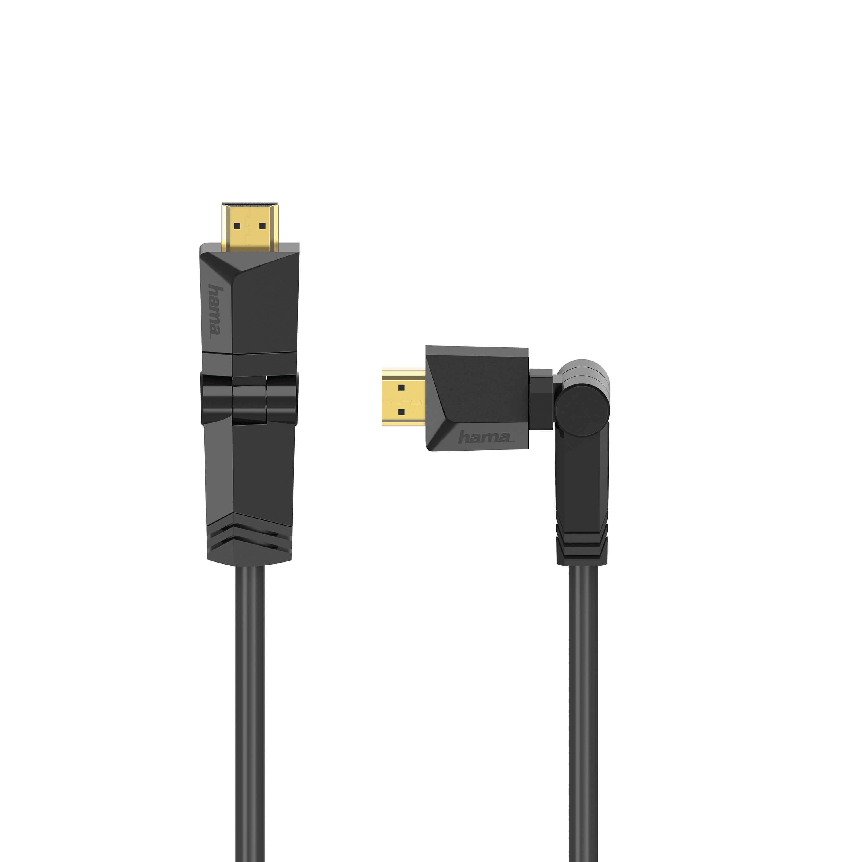 HAMA Kabel HDMI Ethernet Roterande Guld Svart 1.5m
