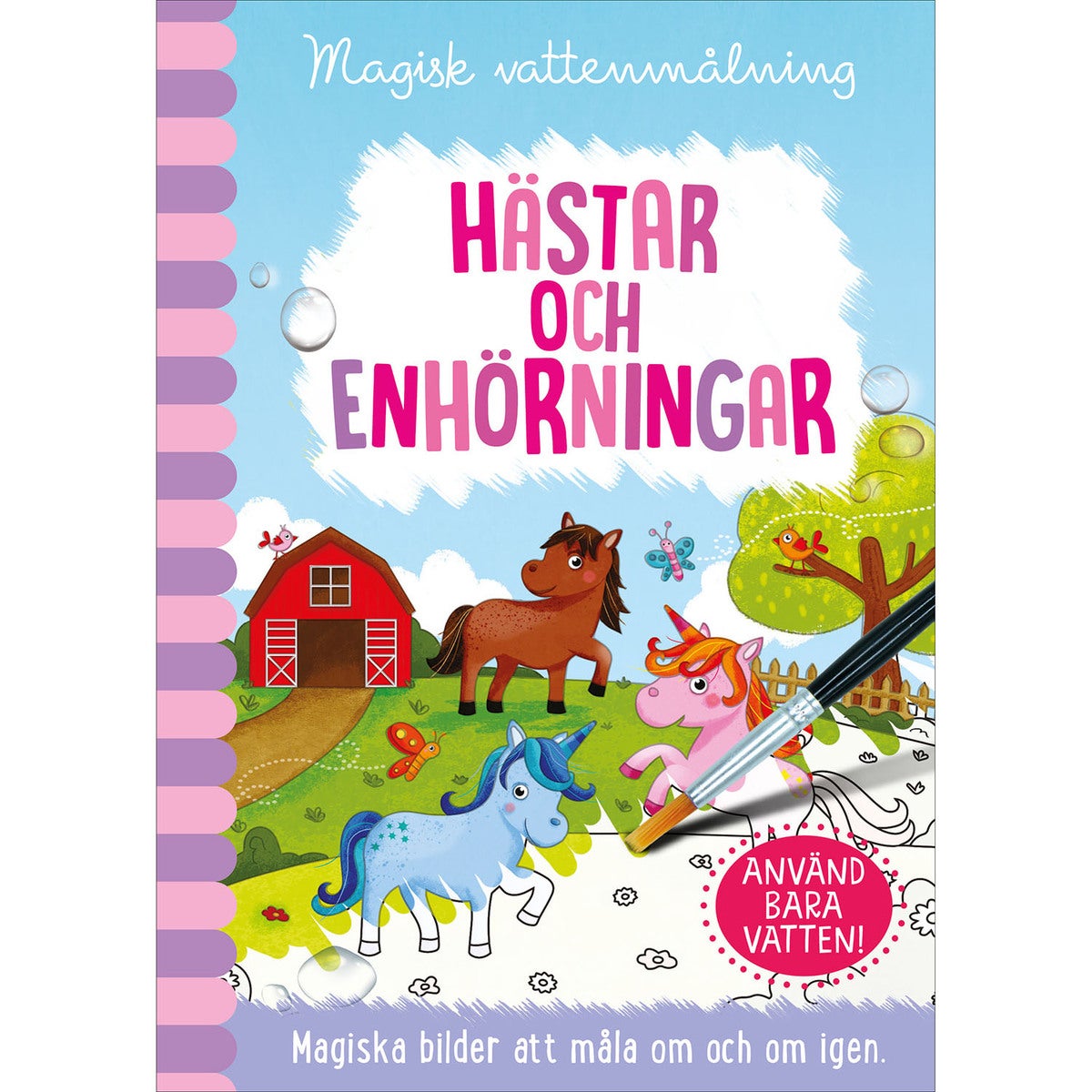 Magisk vattenmålning: Hästar och enhörningar