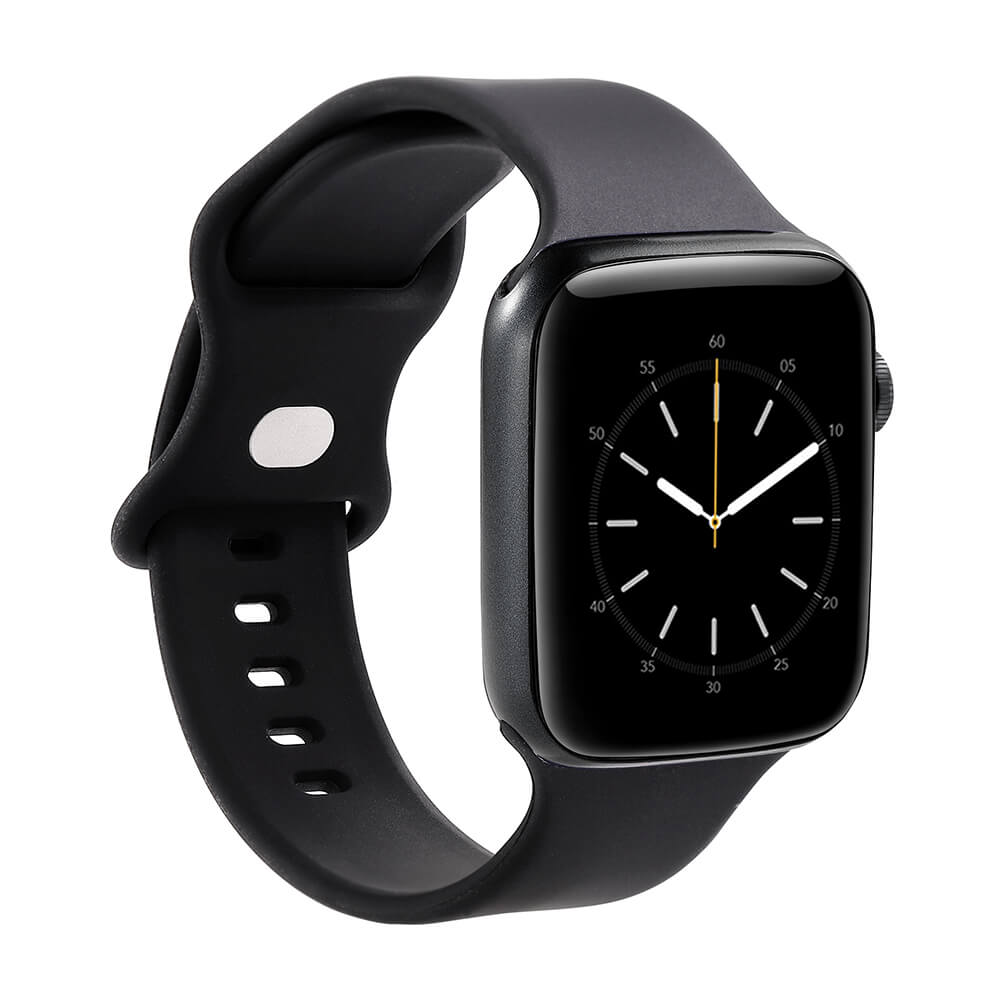 Klockarmband Silikon Apple Watch 42/44/45mm Svart