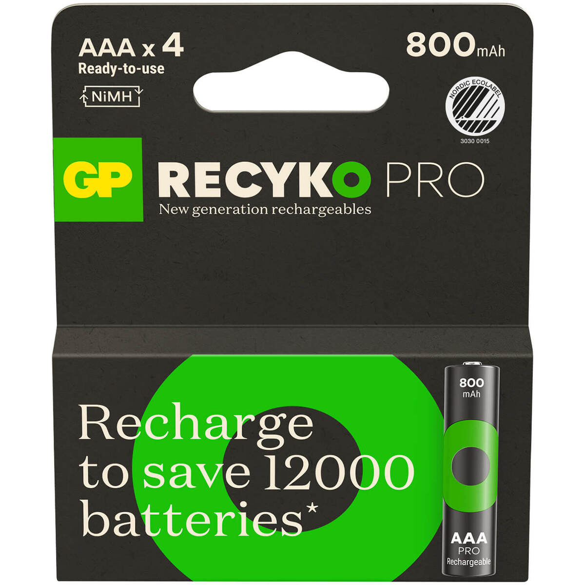 Battery Recyko Pro NiMH AAA HR03 800mAh 4-Pack