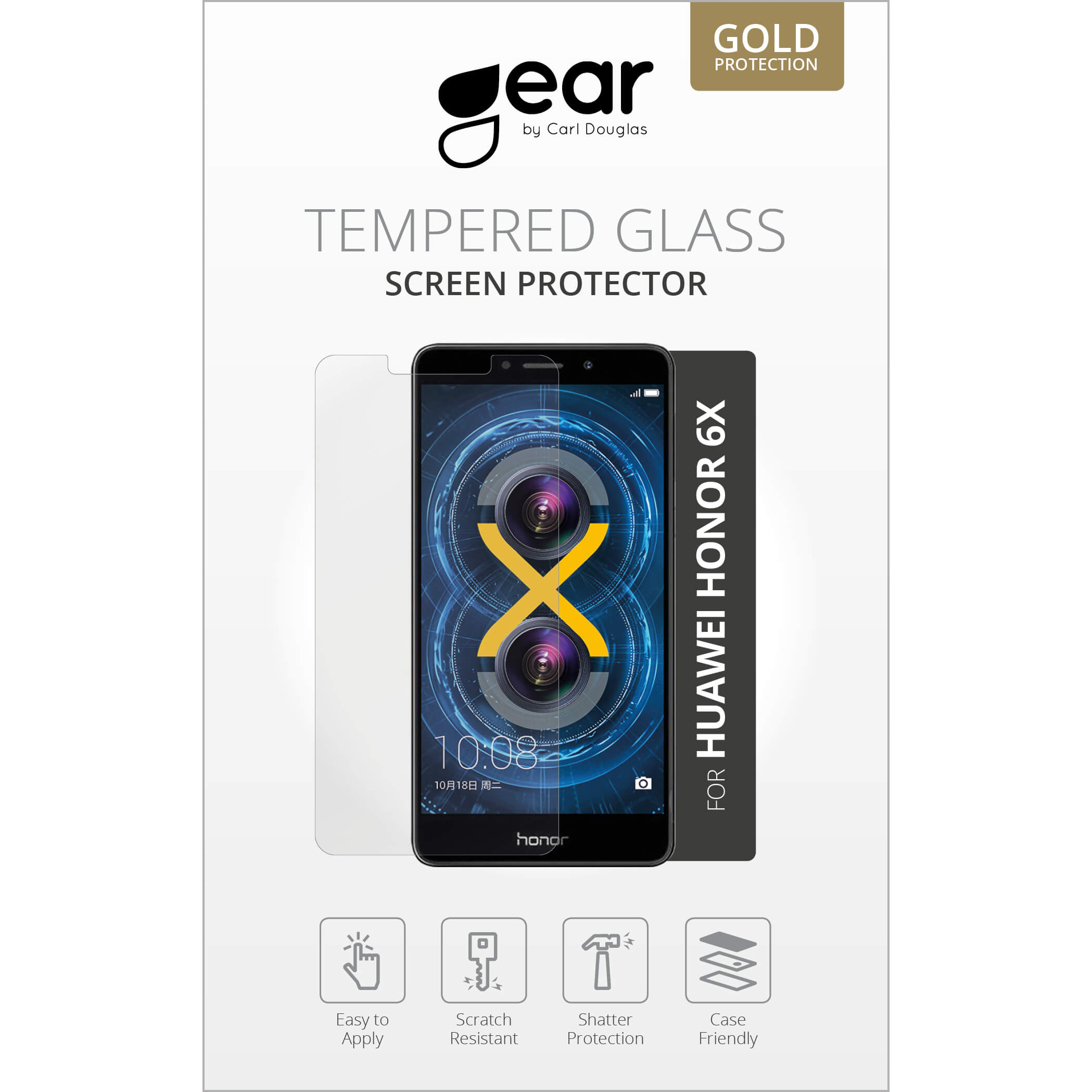 Glass Prot. Asahi 5.5" Huawei Honor 6X Full Fit Svart