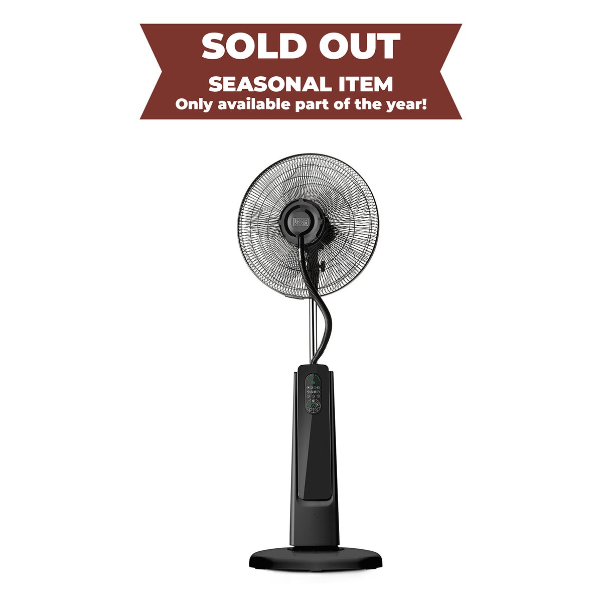 Floor Fan With Cooling Mist Black