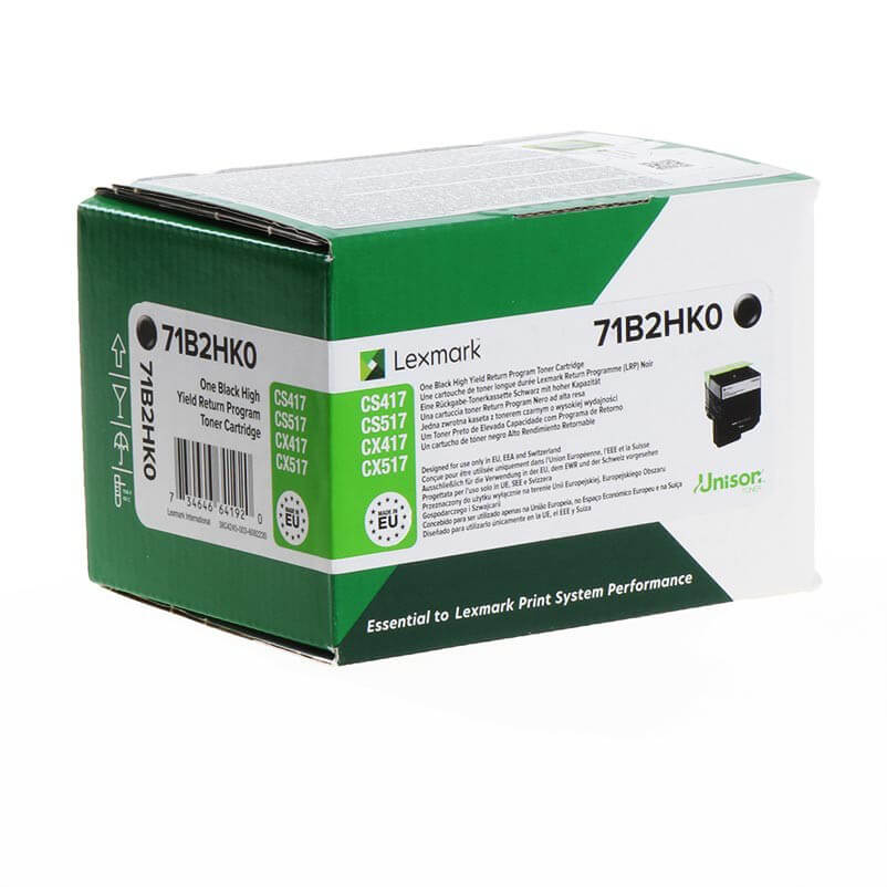 Toner 71B2HK0 Musta Suuri Kapasiteetti, Return