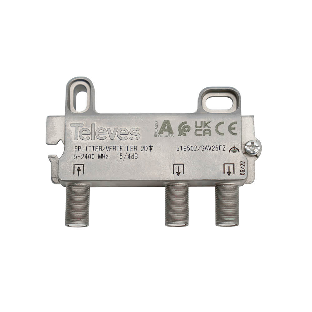 Splitter F-connector 2-way 5-2400 MHz