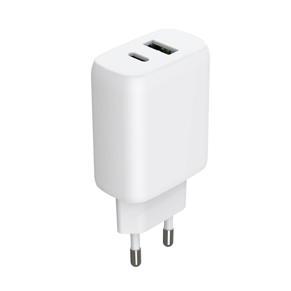 Charger 220V 1xUSB-C + 1xUSB-A PD/PPS 30W + 18W QC White