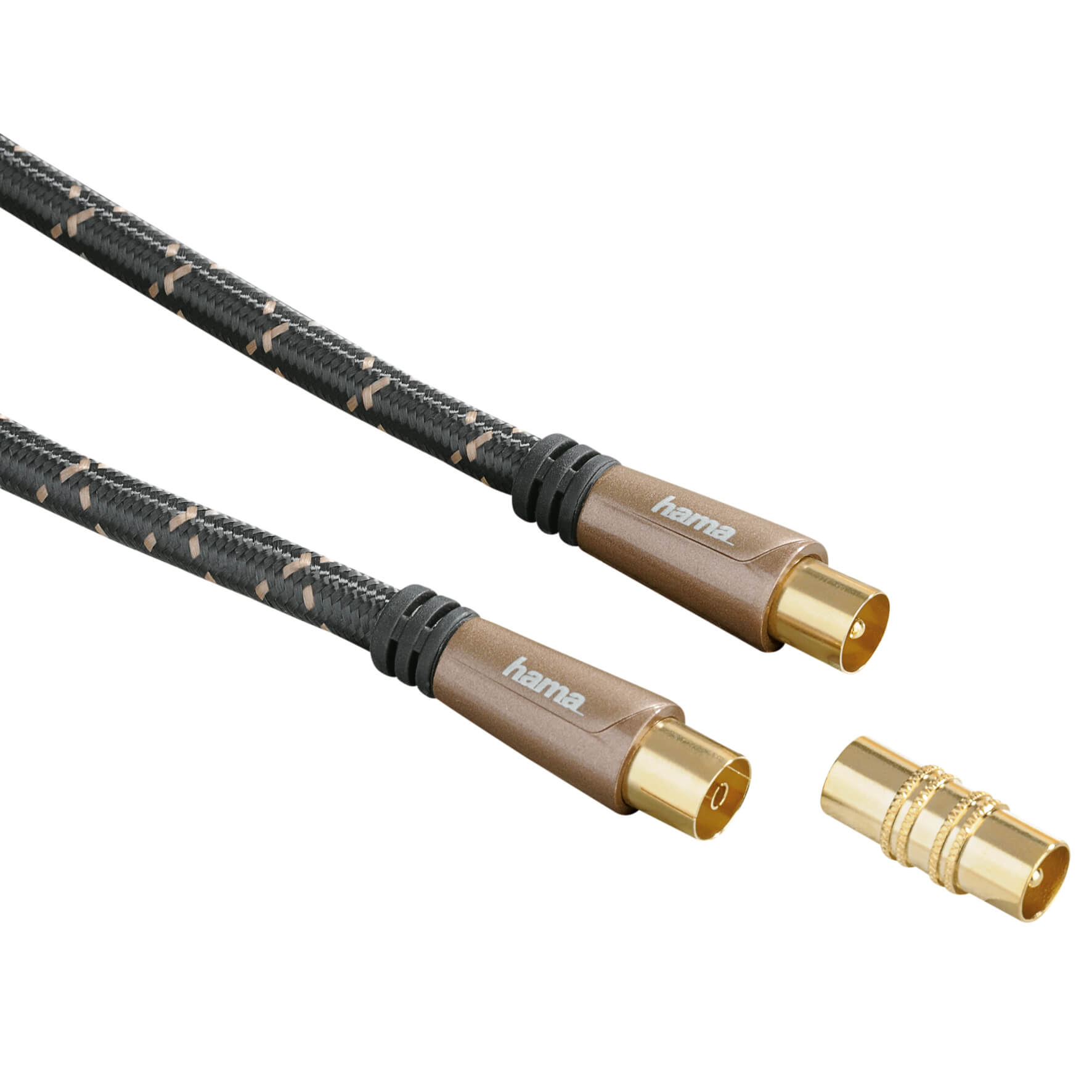 HAMA Antenna Cable, coax plug - co ax socket, metal, gold-plated,