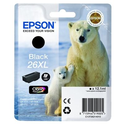 EPSON Ink C13T26214012 26XL Black Polar Bear