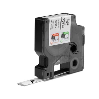 Färgband 18055 12mm Svart på Vit