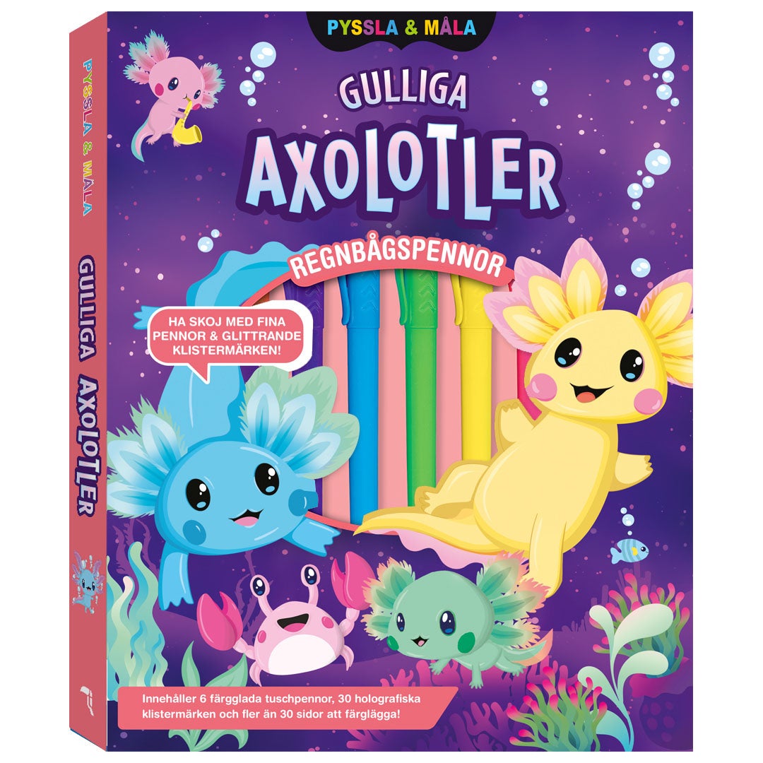 Pyssla & måla: Gulliga axolotler