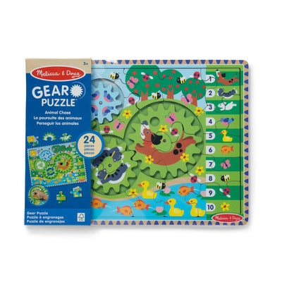 Wooden Gear Puzzle Animal Chase I-Spy