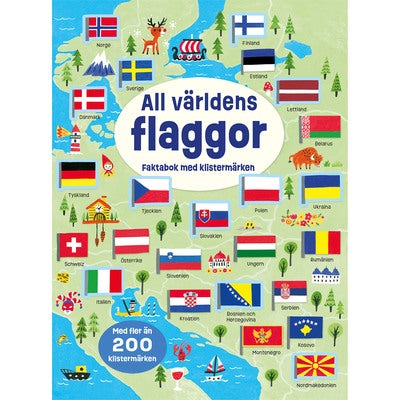 All världens flaggor - faktabok med klistermärken 