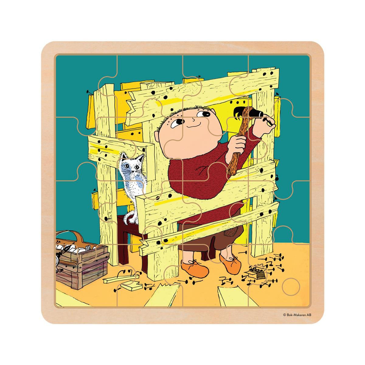 Palapeli 16 Pcs Wooden Puzzle Rakennus Hauska
