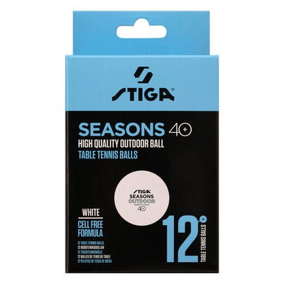 Table Tennis Ball Seasons Outdoor 12-Pack ABS White