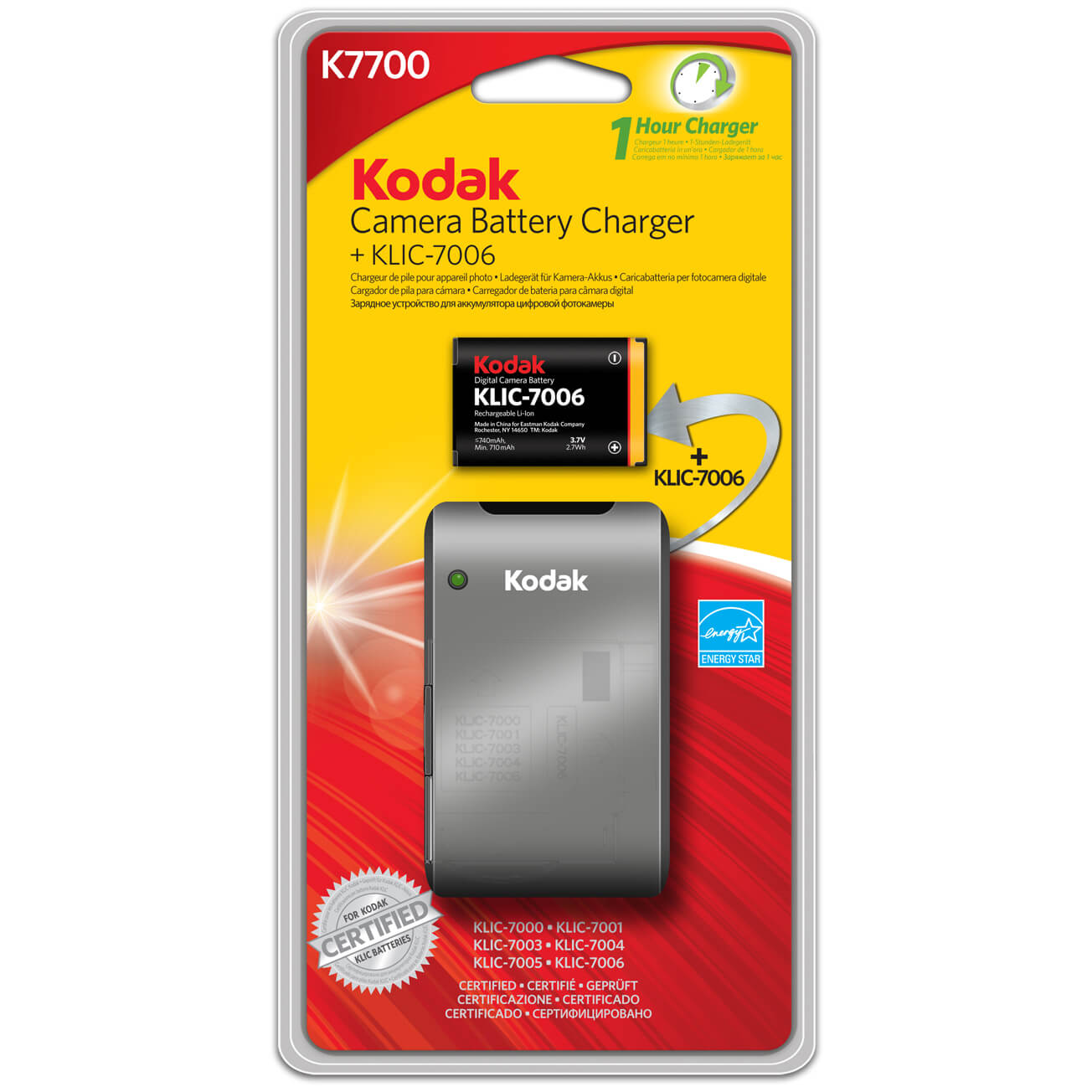 Battery Charger with Battery K7700-C+KLIC 7006, Black