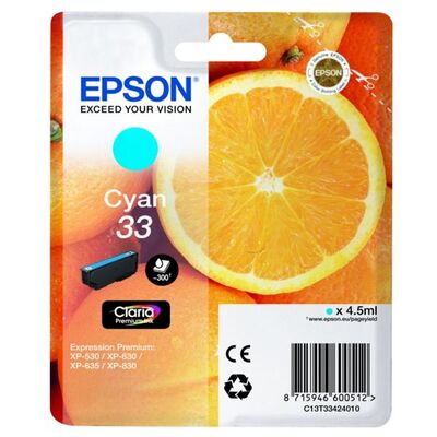 EPSON Ink C13T33424012 33 Cyan Oranges