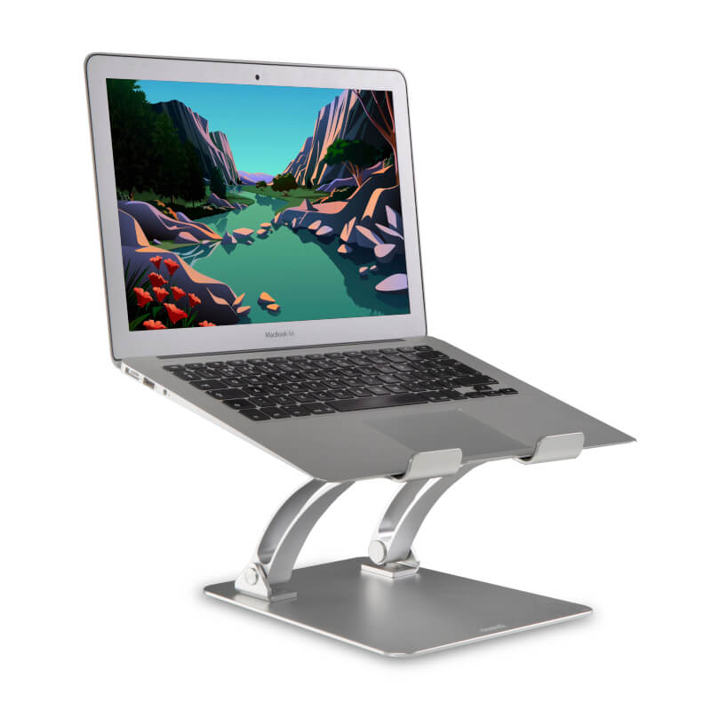 DESIRE2 Deskstand Dual Pivot Riser Adjustable Aluminum Silver