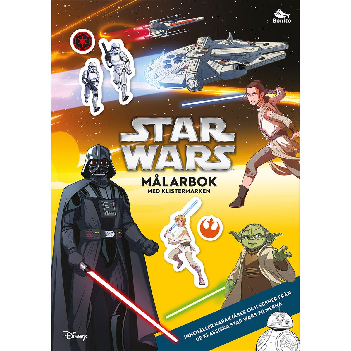 Målarbok med klistermärken