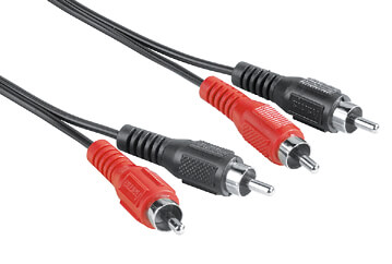 HAMA Audio Cable 2 RCA Male Plugs - 2 RCA Male Plugs, 1m