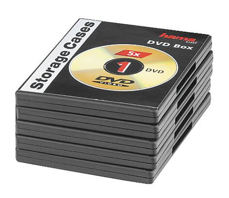 Standard DVD Jewel Case, pack of 5, black