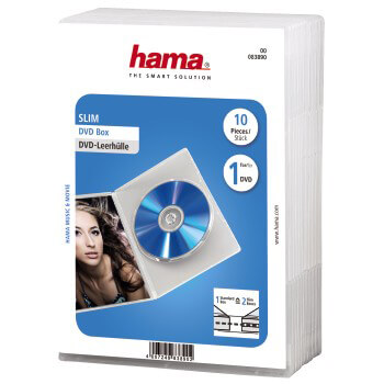HAMA DVD-Box Slim Transp. 10-pack