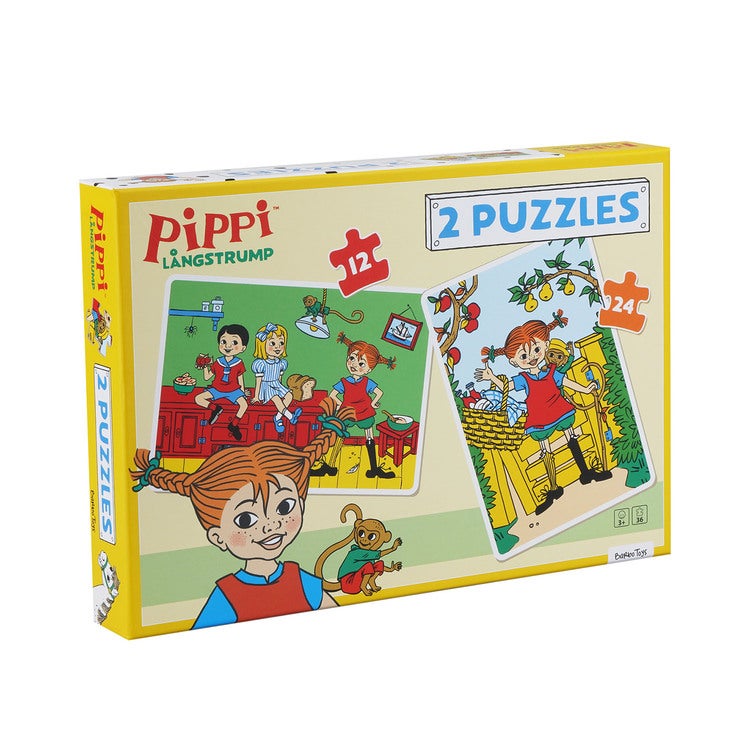 Palapeli Pippi 2 Palapelit 12 Kpl + 24 Kpl