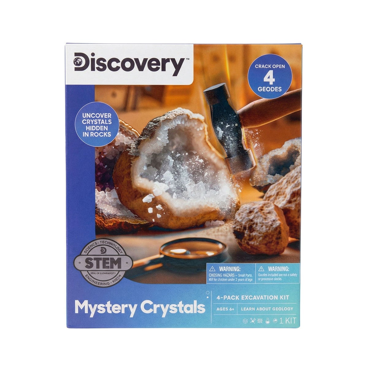 DISCOVERY Toy Mystery Crystals Geode Excavation Kit 7pc