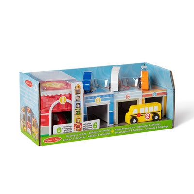 Rakennuspalikat Nesting and Sorting Blocks Buildings and Vehicles