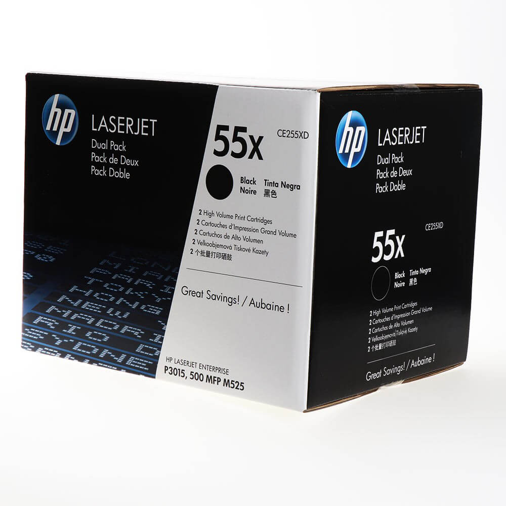 Toner CE255XD 55X Svart 2-pakke