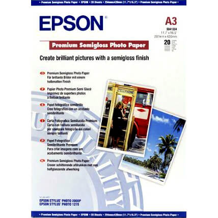 EPSON A3 Premium Semiglossy Photo Paper 251g, 20 ark