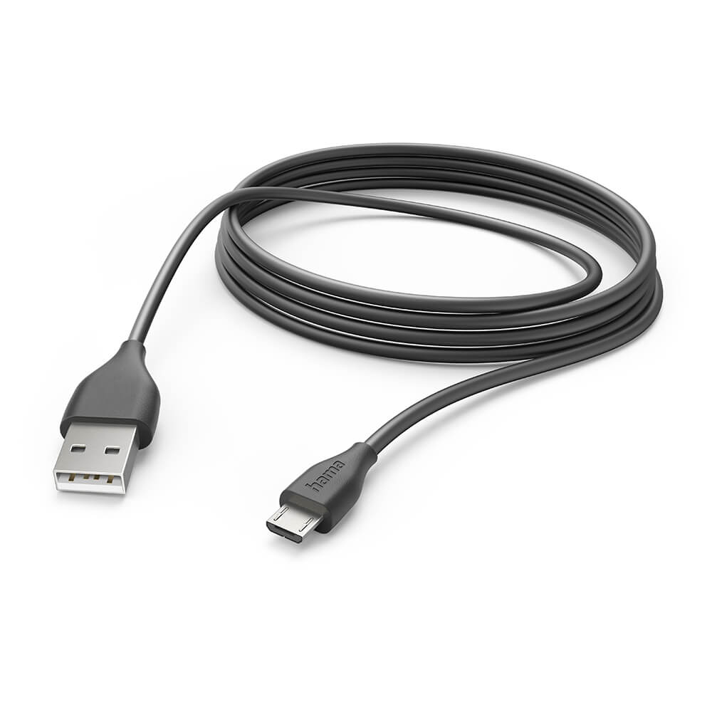Charging Cable USB-A to Micro-USB Black 3.0m