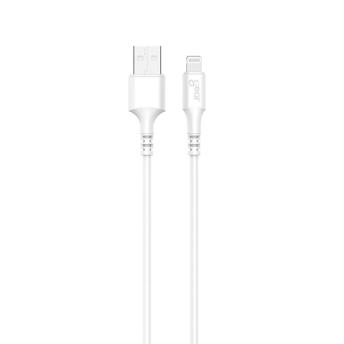 Rund Laddkabel Lightning till USB-A 2m Vit MFI 