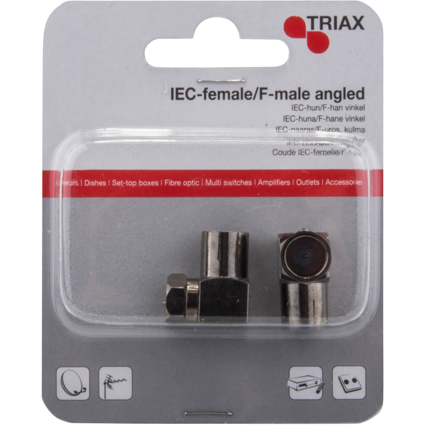 TRIAX IEC Female Till F-Male Angle 2pack