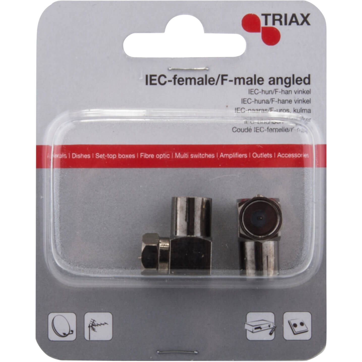 TRIAX Liitin Kulma Coax Na-F Ur 2pack