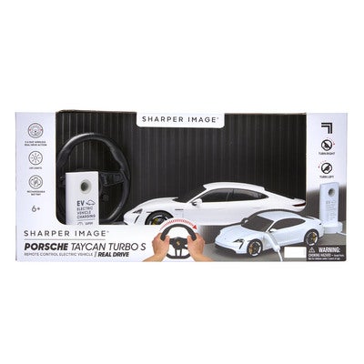 SHARPER IMAGE Toy RC Porsche Taycan Turbo S 1:20 Real Drive