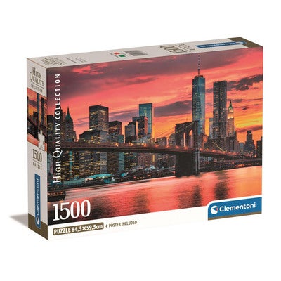 Puslespill 1500 Pcs CB High Quality Collection East River At Dusk