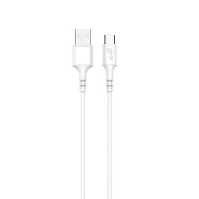 Laddkabel USB-A till USB-C 2.0 0.3m Vit Rund 
