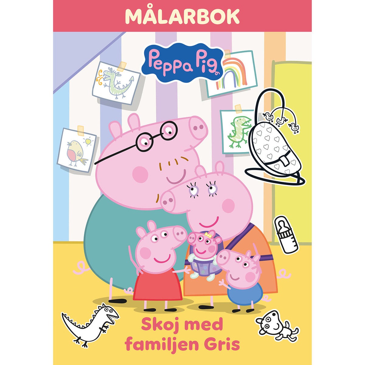 Målarbok: Skoj med familjen Gris