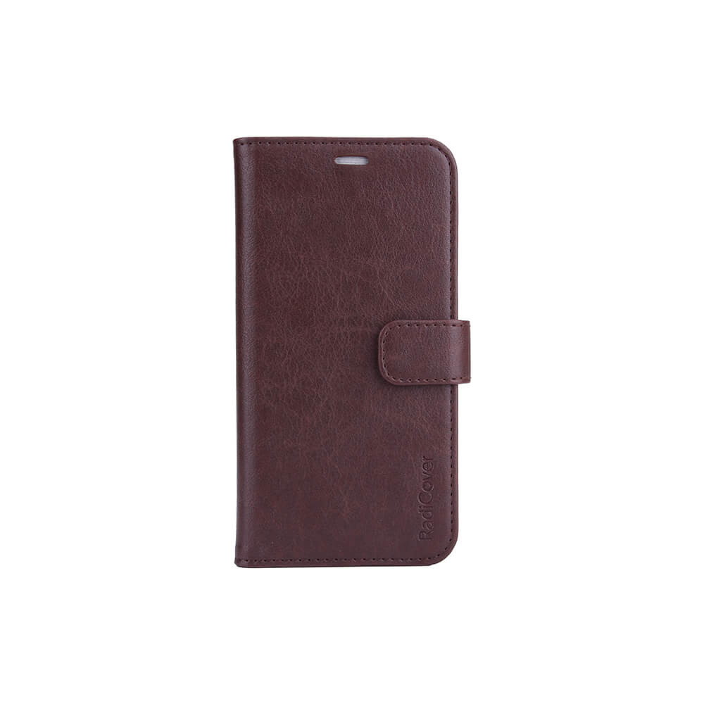 Anti Radiation Mobile Case PU Leather iPhone 13 Flipcover Brown
