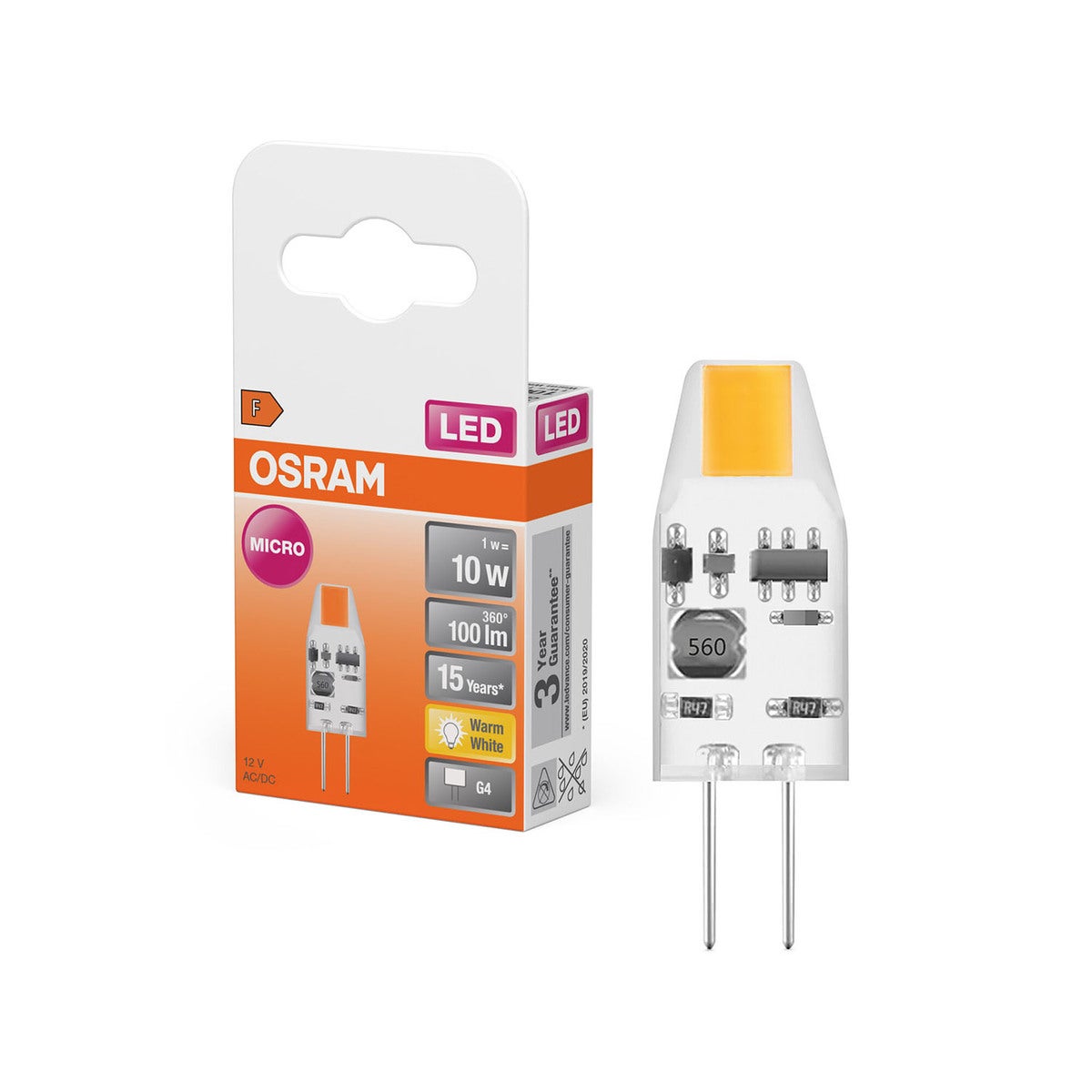 Belysning LED Pin Micro 12V 1W 827 Clear G4