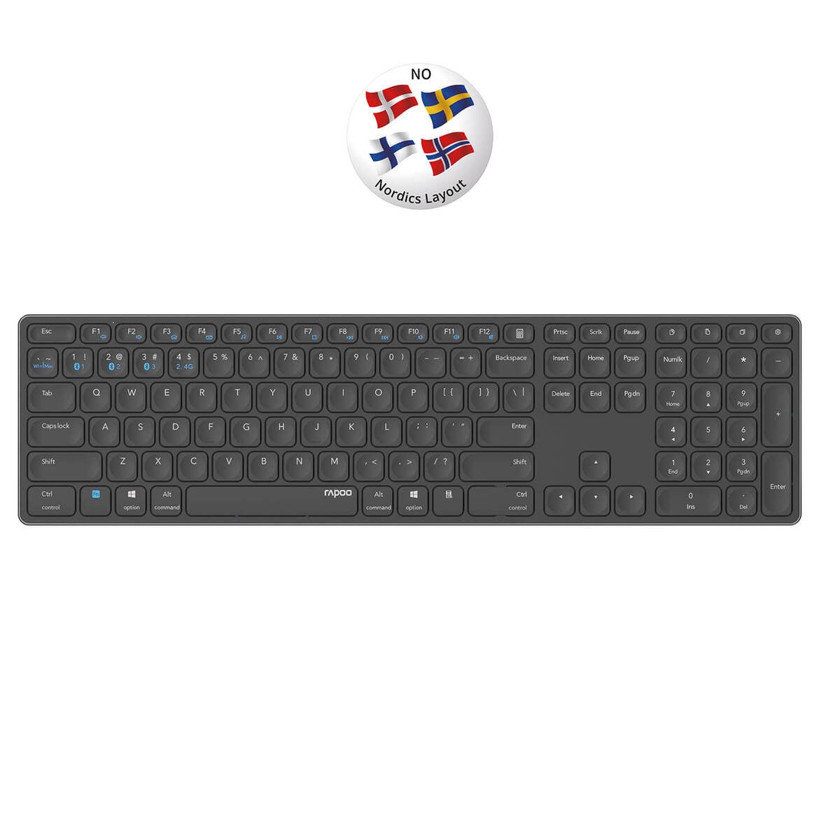 Keyboard E9800M Multi-Mode Wireless Dark Grey