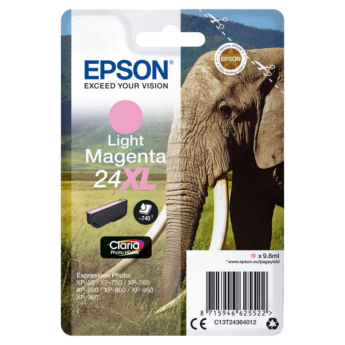 Ink C13T24364012 24XL Light Magenta, Elephant