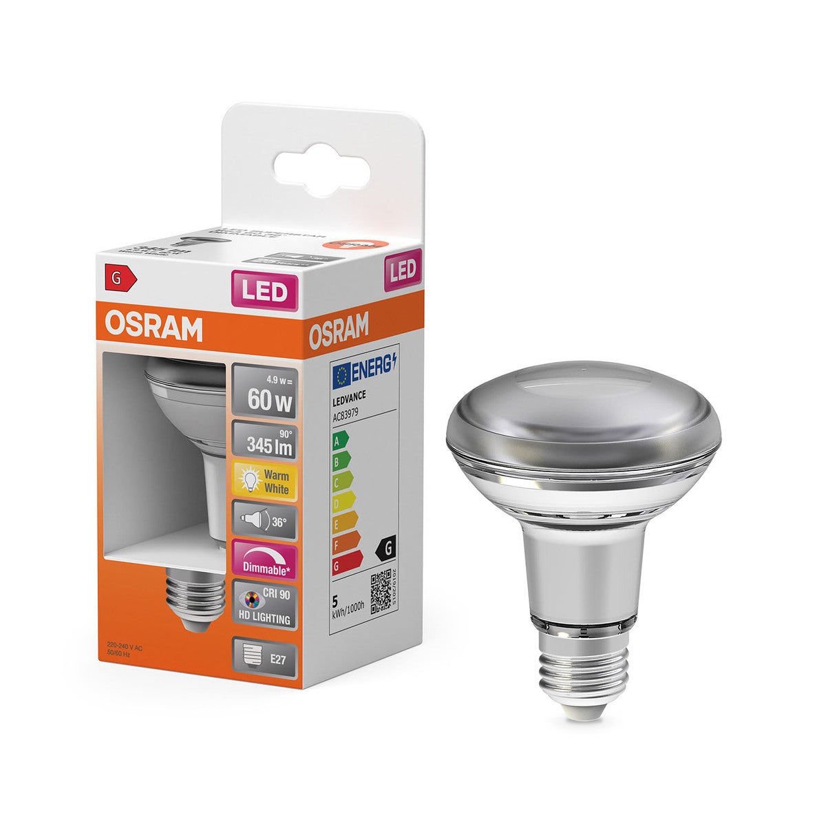 LEDpære LED Superstar R63 60 4,9W 927 E27