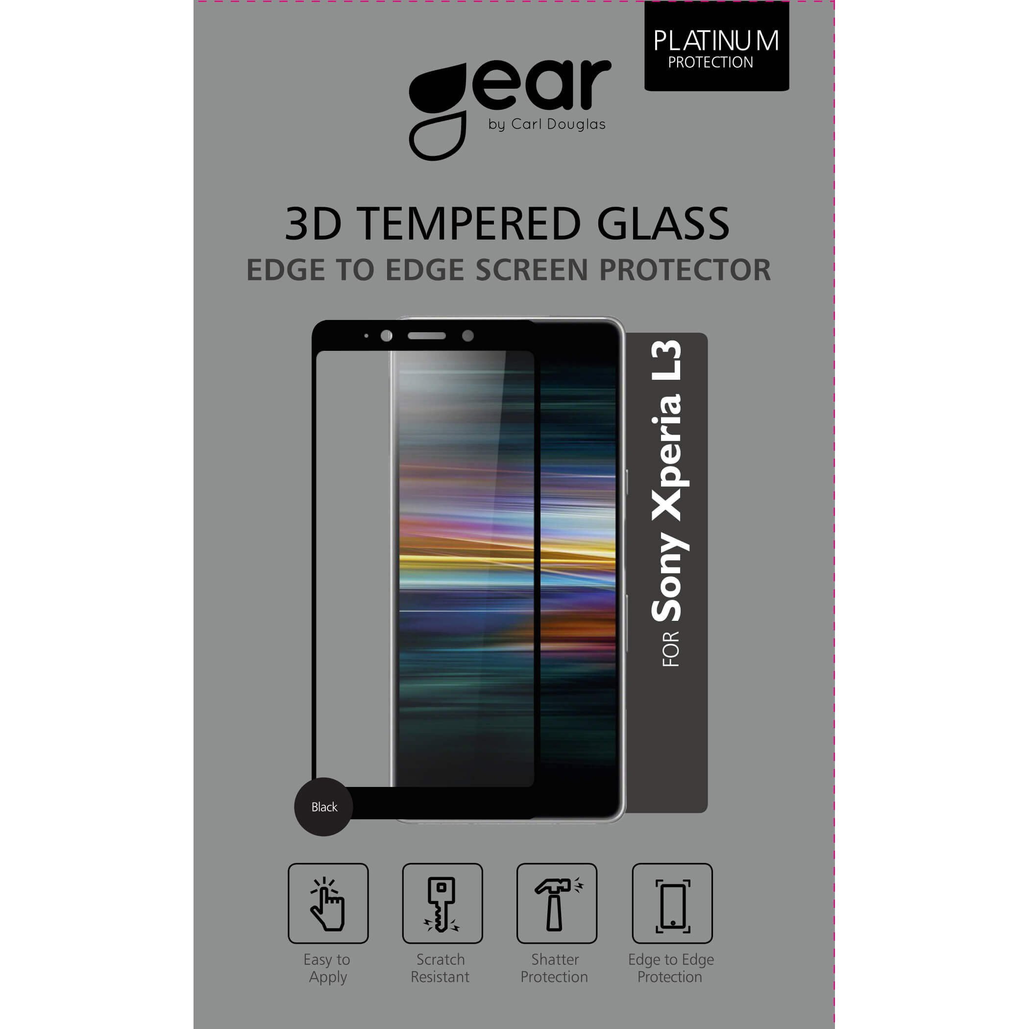 Glass Prot. 3D Full Cover Black Sony L3