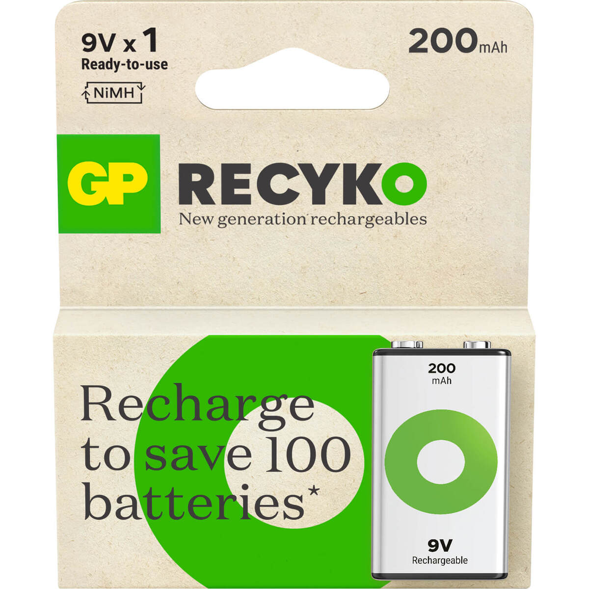 Paristo Recyko NiMH 9V 200mAh 1-Pack