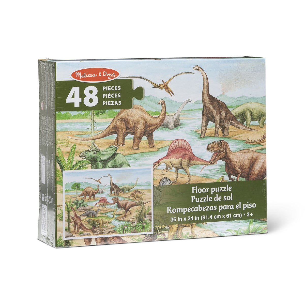 Lattialle Palapeli Floor Puzzle Dinosaurs 48 Pcs