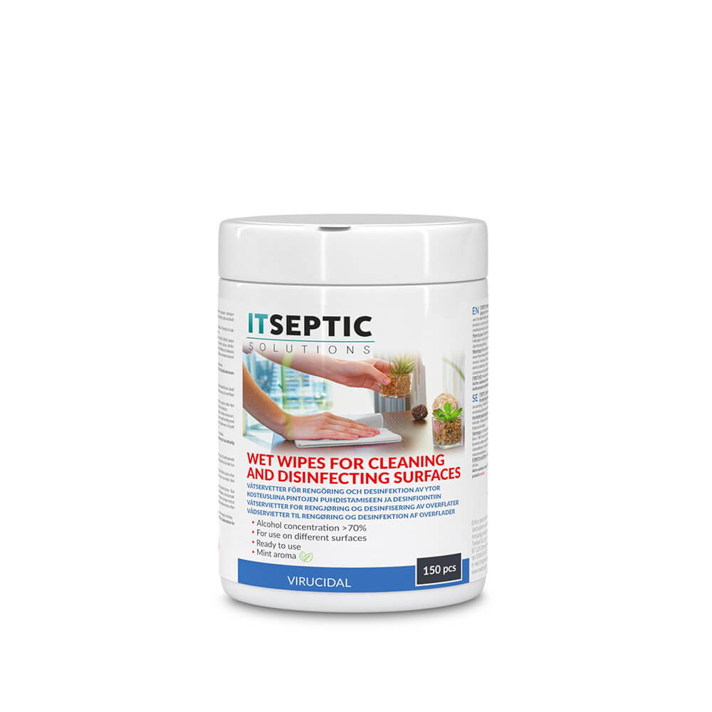 ITSEPTIC Surface Disinfection Wet Wipes Large >70% Alcohol 12x24cm 150 pcs.