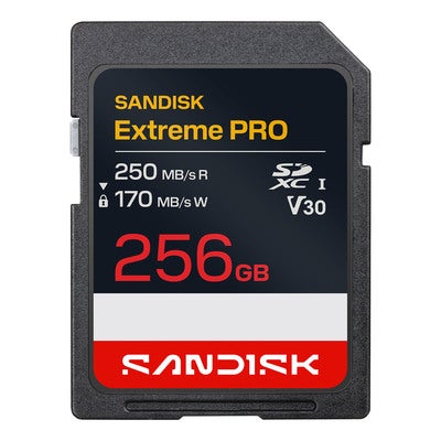 SD Extreme Pro 256GB 250/170MB/s C10 UHS U3 V30 RPD2